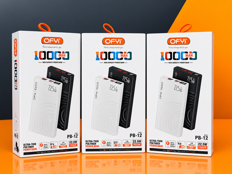 پاوربانک OFYI با PD 20W و نمایشگر دیجیتال